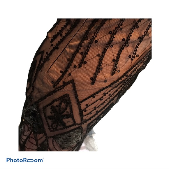 Beaded Art Deco Mermaid Dress with tulle - Picture 3 of 7